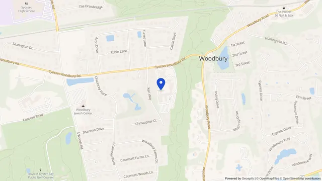 Mapa que muestra la ubicación de Cold Spring Hills Center for Nursing & Rehabilitation en 378 Syosset-Woodbury Road, Woodbury, NY 11797 — DachiPlus ofrece transporte médico aquí.