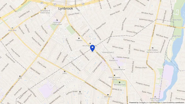 Mapa que muestra la ubicación de East Rockaway Progressive Care en 243 Atlantic Avenue, Lynbrook, NY 11563 — DachiPlus ofrece transporte médico aquí.