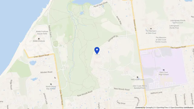 Mapa que muestra la ubicación de Glengariff Health Care Center en 141 Dosoris Lane, Glen Cove, NY 11542 — DachiPlus ofrece transporte médico aquí.