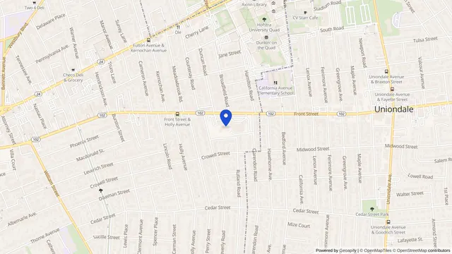 Mapa que muestra la ubicación de Hempstead Park Nursing Home en 800 Front Street, Hempstead, NY 11550 — DachiPlus ofrece transporte médico aquí.