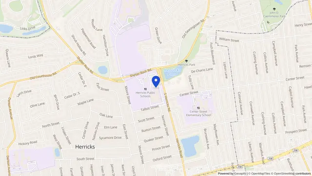 Mapa que muestra la ubicación de Herricks Community Center Adult Day Program en 999 Herricks Rd, New Hyde Park, NY 11040 — DachiPlus ofrece transporte médico aquí.