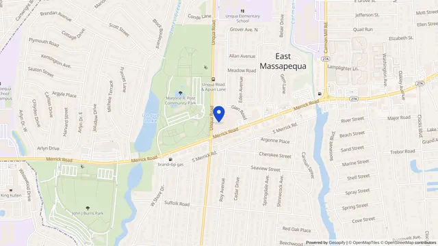 Mapa que muestra la ubicación de Parkview Care and Rehab Center en 5353 Merrick Road, Massapequa, NY 11758 — DachiPlus ofrece transporte médico aquí.