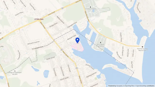 Mapa que muestra la ubicación de Stony Brook Eastern Long Island Hospital en 201 Manor Pl, Greenport, NY 11944 — DachiPlus ofrece transporte médico aquí.