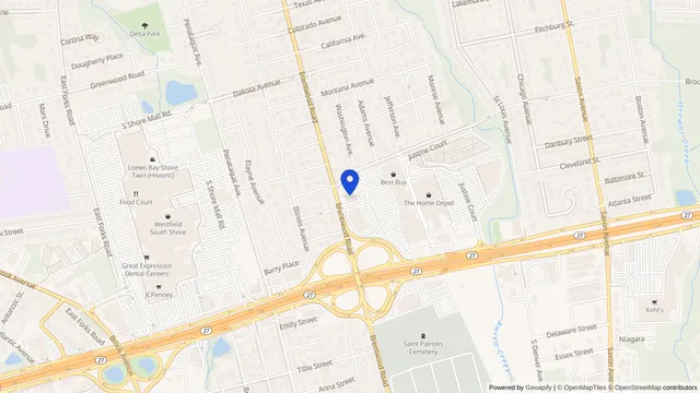 Mapa que muestra la ubicación de Sunrise Manor Nursing Home en 1325 Brentwood Road, Bay Shore, NY 11706 — DachiPlus ofrece transporte médico aquí.
