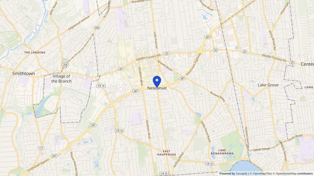 Mapa que muestra la ubicación de Nesconset en Nesconset, Condado de Suffolk, NY — DachiPlus ofrece transporte médico aquí.