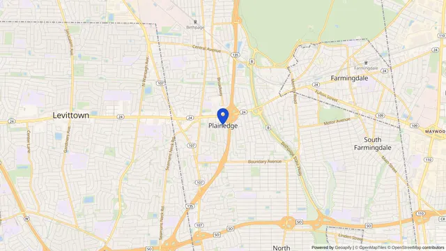 Mapa que muestra la ubicación de Plainedge en Plainedge, Condado de Nassau, NY — DachiPlus ofrece transporte médico aquí.